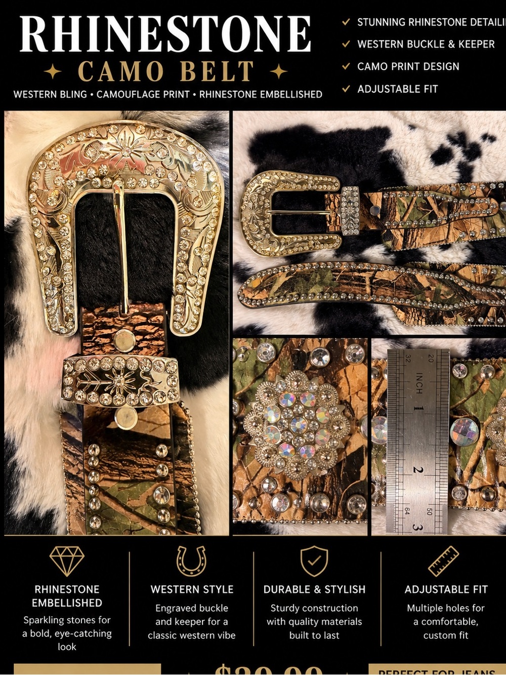Women’s camo western belt